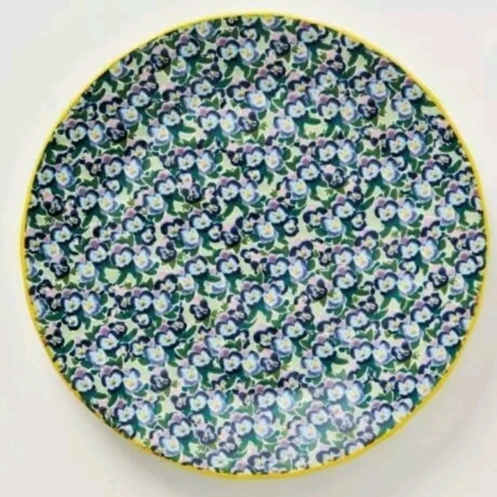 Anthropologie Floral Plate - Multicolor Stoneware - Rich Jewel Tones NWT 🌺SALE